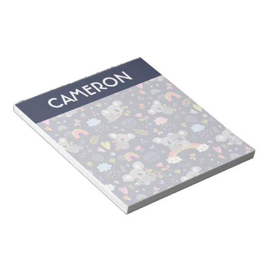 Koala Rainbow Love Pattern Notitieblok (Schuin)