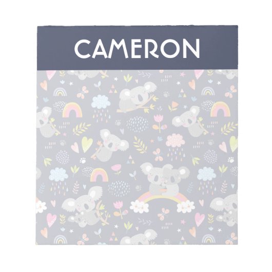 Koala Rainbow Love Pattern Notitieblok (Voorkant)
