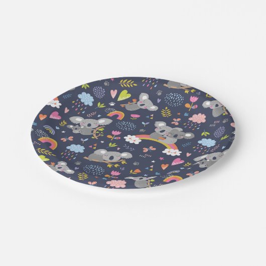 Koala Rainbow Love Pattern Papieren Bordje (Gekanteld)