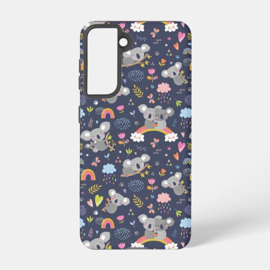 Koala Rainbow Love Pattern Samsung Galaxy Hoesje (Achterkant)
