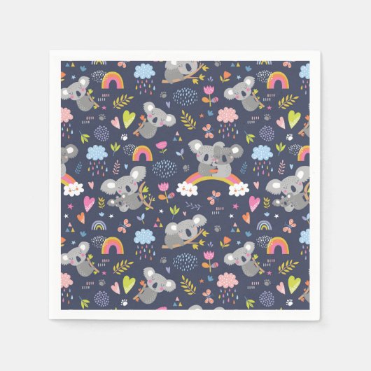 Koala Rainbow Love Pattern Servet (Voorkant)