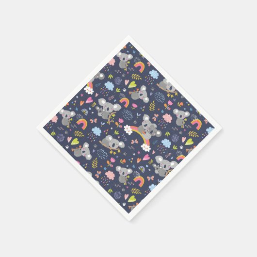 Koala Rainbow Love Pattern Servet (Hoek)