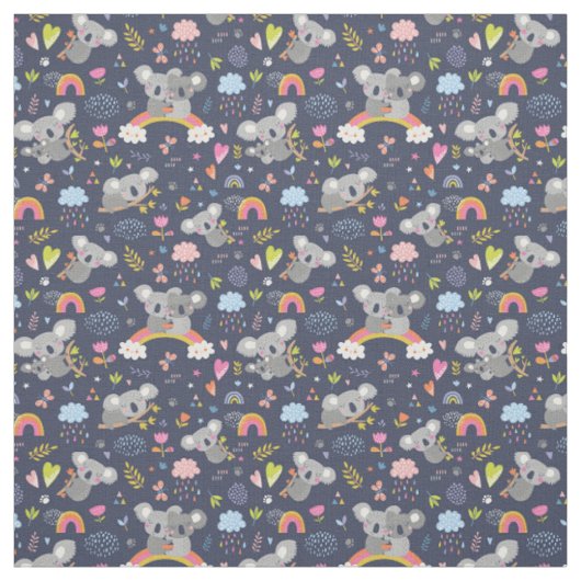 Koala Rainbow Love Pattern Stof (Swatch)