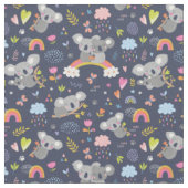 Koala Rainbow Love Pattern Stof (Close Up)