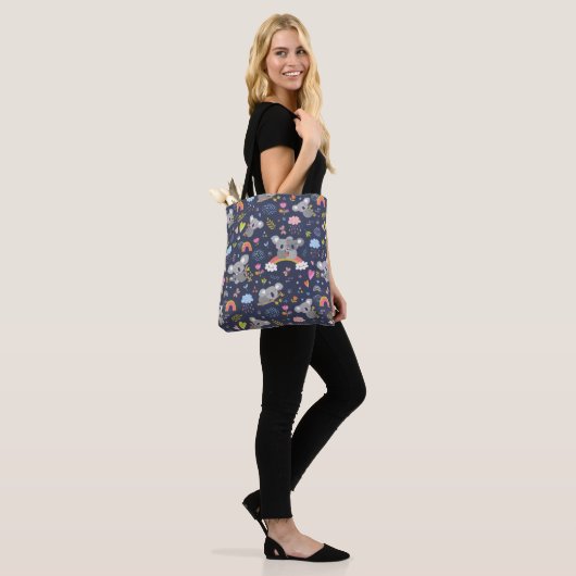 Koala Rainbow Love Pattern Tote Bag (Op model)