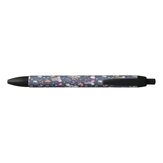 Koala Rainbow Love Pattern Zwarte Inkt Pen (Achterkant)