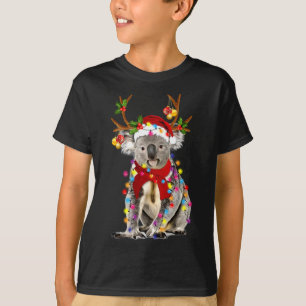 Koala Rendier Xmas Lights Vrolijk Kerstfeest T-shirt