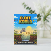 Koala, Retro 8-Bit Pixelkunst Briefkaart (Staand voorkant)