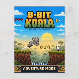 Koala, Retro 8-Bit Pixelkunst Briefkaart