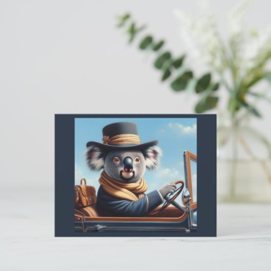 Koala Rijden Briefkaart (Staand voorkant)