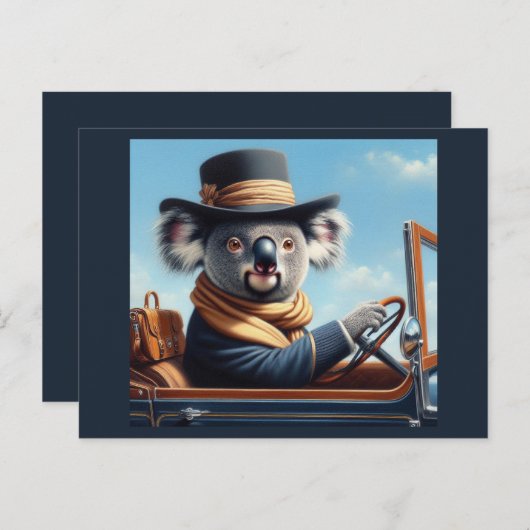 Koala Rijden Briefkaart (Voorkant / Achterkant)