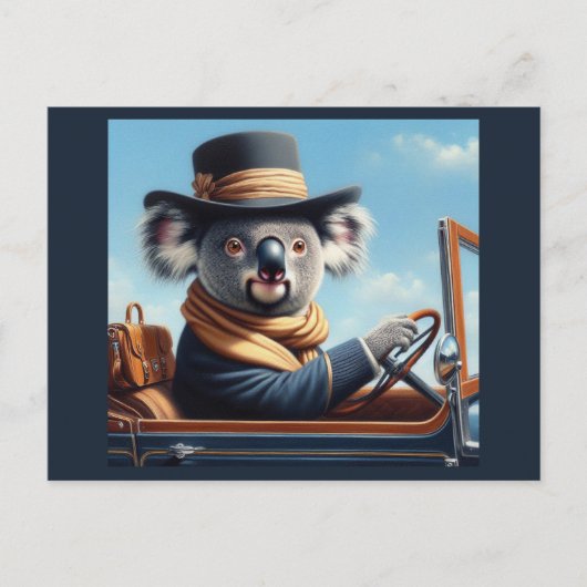 Koala Rijden Briefkaart (Voorkant)