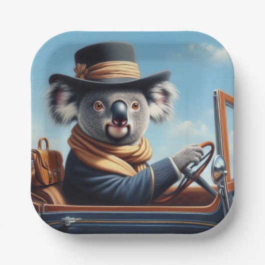 Koala Rijden Papieren Bordje (Voorkant)