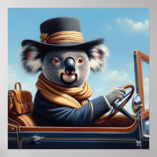 Koala Rijden Poster (Voorkant)