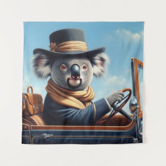 Koala Rijden Wandkleed (Voorkant)