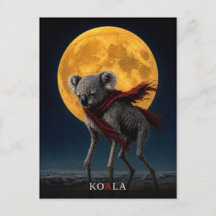 Koala Rode Sjaal gotische Surreal Briefkaart