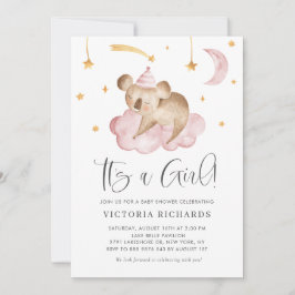 Koala Roze: Het is een meisje Baby shower Kaart