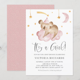 Koala Roze: Het is een meisje Baby shower Kaart