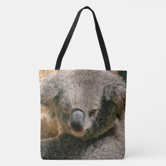 Koala Rustend Tegen Boomstam Tote Bag (Voorkant)