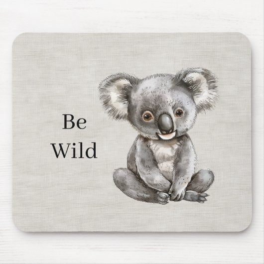 Koala Safari Dier Nep Linnen Muismat (Voorkant)
