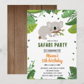 Koala safari dierentuin uitnodiging (Voorkant / Achterkant)