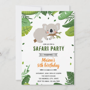 Koala safari dierentuin uitnodiging
