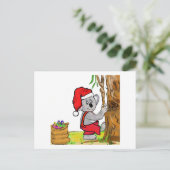 Koala Santa Feestdagenkaart (Staand voorkant)