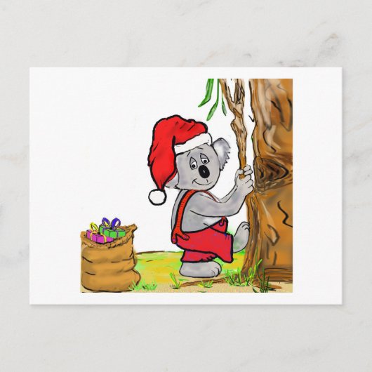 Koala Santa Feestdagenkaart (Voorkant)
