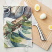 Koala Santa Hat zit in een gumtree Theedoek (Quarter Fold)