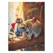 Koala Santa Hat Zittend in Gumtree Tafelkleed (Voorkant)