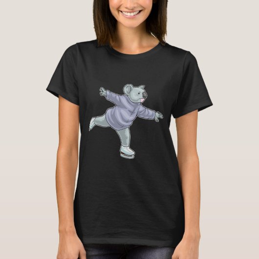 Koala Schaatsen Ice schaatsen T-shirt (Voorkant)