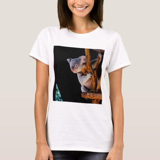 Koala Schattig in Boom Grijs T-shirt (Voorkant)