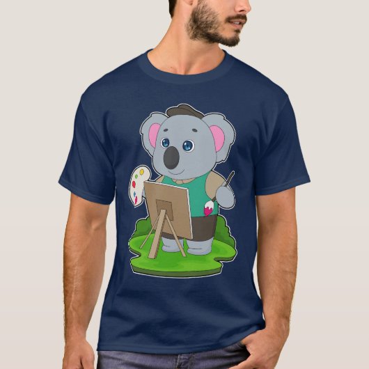 Koala-schilder verfkwast schilderen t-shirt (Voorkant)
