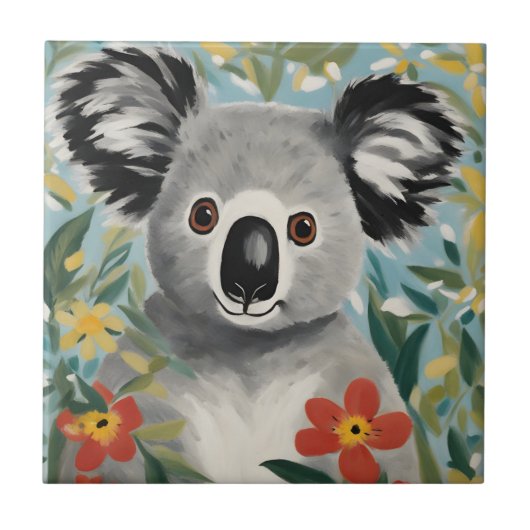 Koala Schilderij Tegeltje (Voorkant)