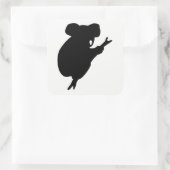 Koala Silhouette Vierkante Sticker (Tas)