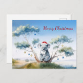 Koala Sitting in a Gum tree Merry Christmas Feestdagenkaart (Voorkant / Achterkant)