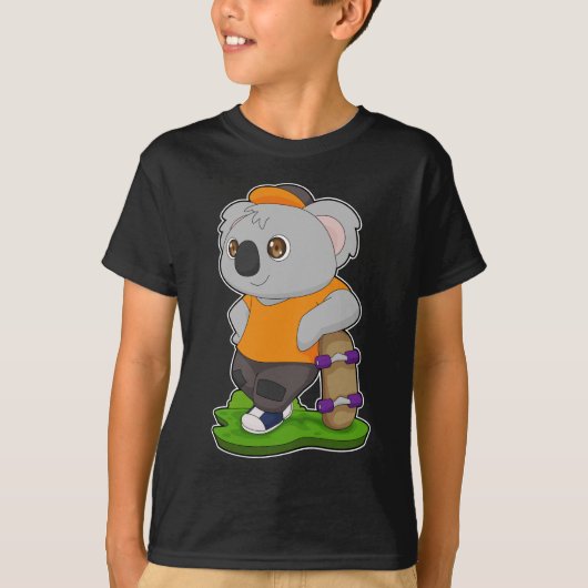 Koala Skater Skateboard Sport T-shirt (Voorkant)