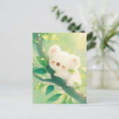 Koala slaapt op boomtak in zonovergoten bos briefkaart (Staand voorkant)