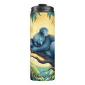 Koala slapen op een tak thermosbeker (Voorkant)