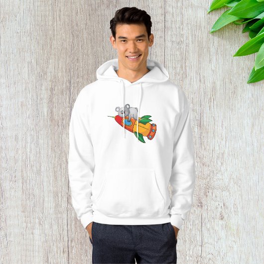 Koala slapen op kleurrijke raket hoodie