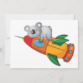 Koala slapen op kleurrijke raket kaart (Voorkant)