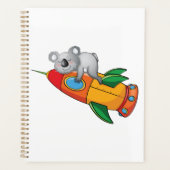 Koala slapen op kleurrijke raket planner (Voorkant)