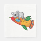 Koala slapen op kleurrijke raket servet (Voorkant)