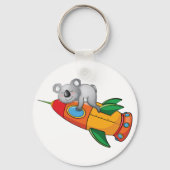 Koala slapen op kleurrijke raket sleutelhanger (Voorkant)