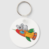 Koala slapen op kleurrijke raket sleutelhanger (Achterkant)