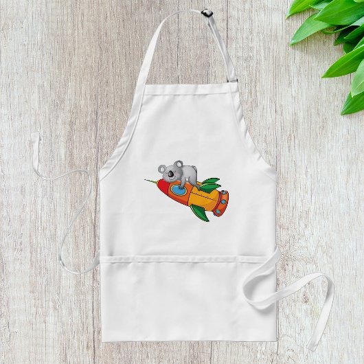 Koala slapen op kleurrijke raket standaard schort