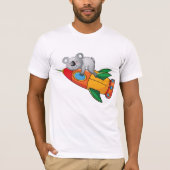 Koala slapen op kleurrijke raket t-shirt (Voorkant)