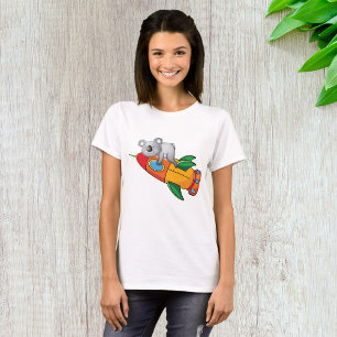 Koala slapen op kleurrijke raket t-shirt