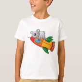 Koala slapen op kleurrijke raket t-shirt (Voorkant)
