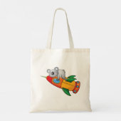 Koala slapen op kleurrijke raket tote bag (Achterkant)